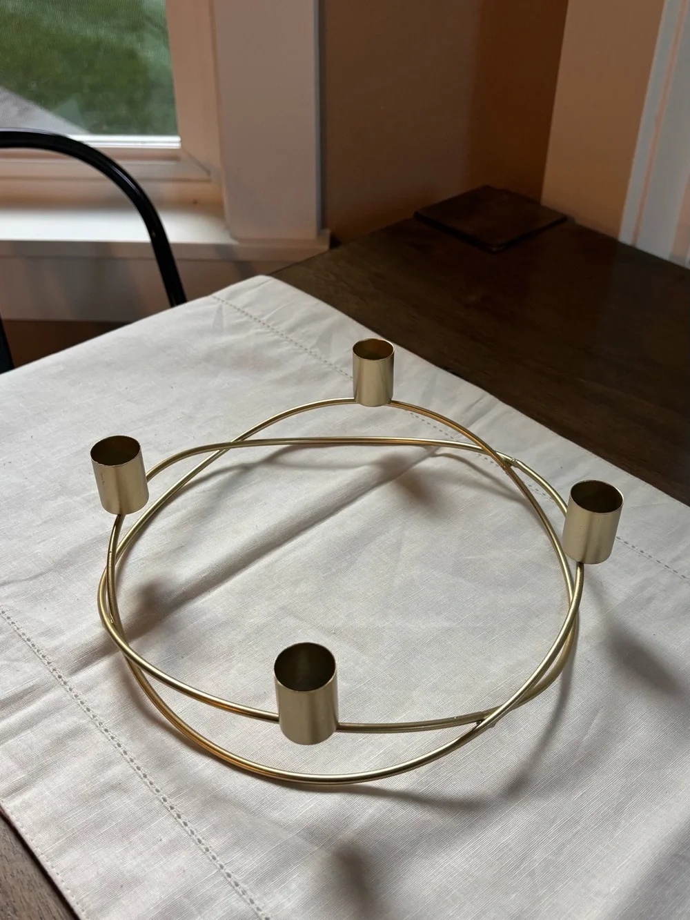 Gold Metal 4-Holder Candle Ring - Home Accents